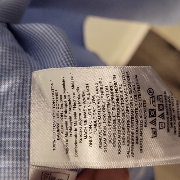 Brooks Brothers Dress Shrt Neck sz 15.5 NWOT - Picture 5 of 6